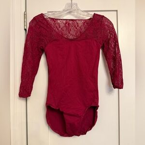 Danskin Burgundy Lace Leotard – Size S/P
